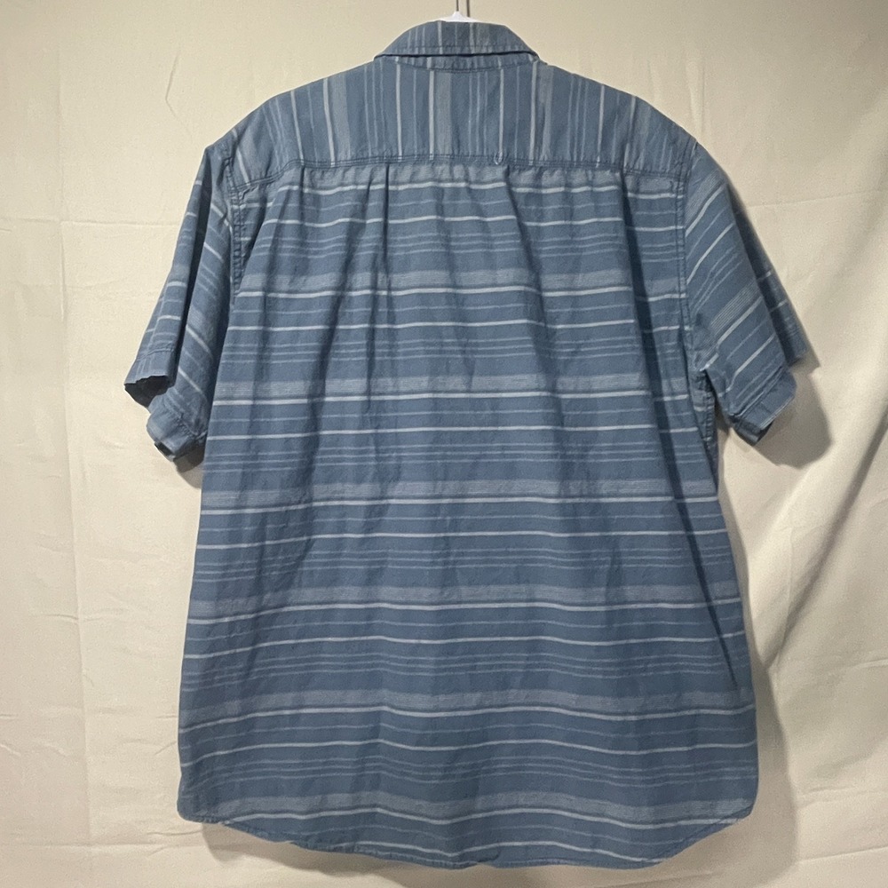 Northwest Territory Blue Horizontal Striped Button Down Short Sleeve Mens XLarge - Picture 2 of 7